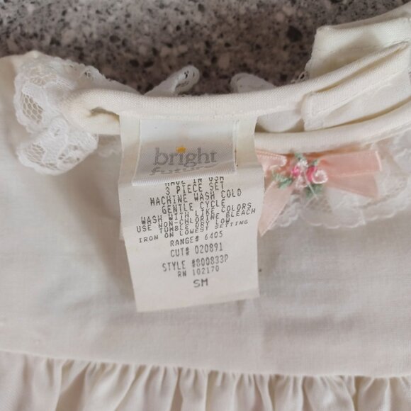 Vintage White Baby Dress 3 Piece Set JcPenney 6-9 Months - Picture 6 of 7